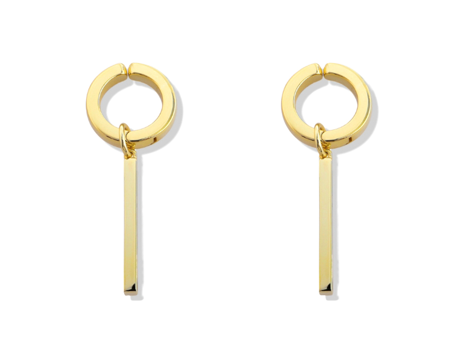 Bar Hoop Ear Clip Gold