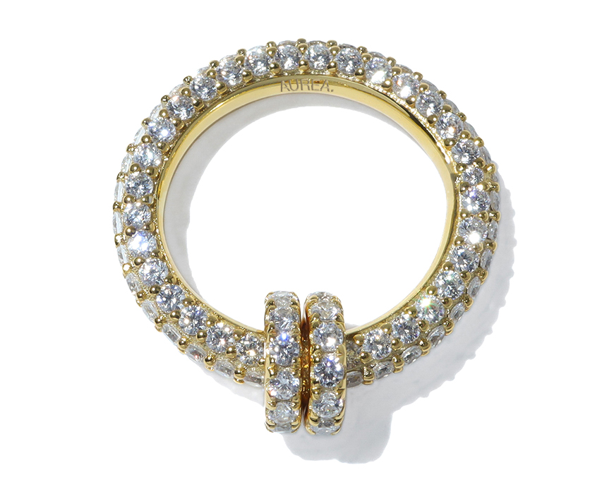 Pavé Hoop Ring Gold