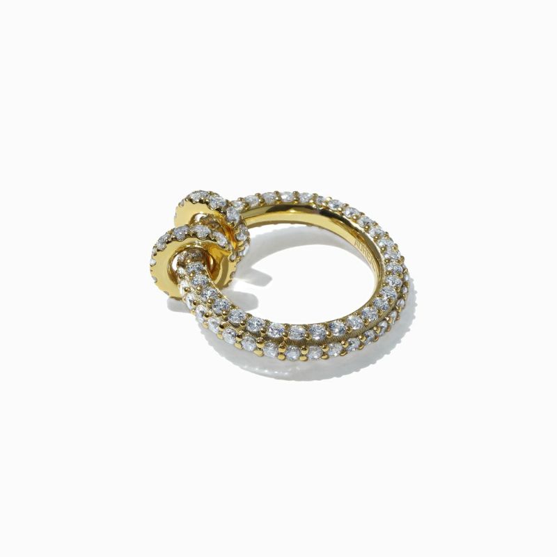 Pavé Hoop Ring【Silver925】(Gold) | AUREA.