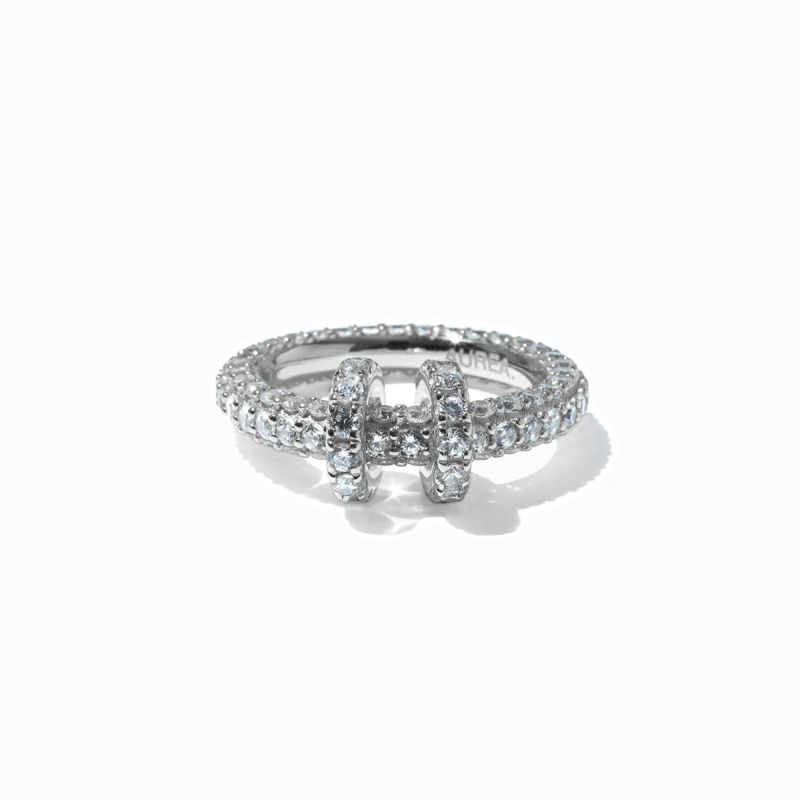 Pavé Hoop Ring【Silver925】(Silver) | AUREA.