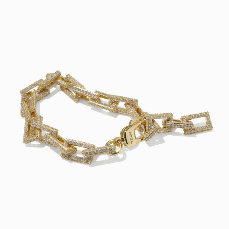 完全受注生産】Pavé Square Chain Bracelet【Silver925