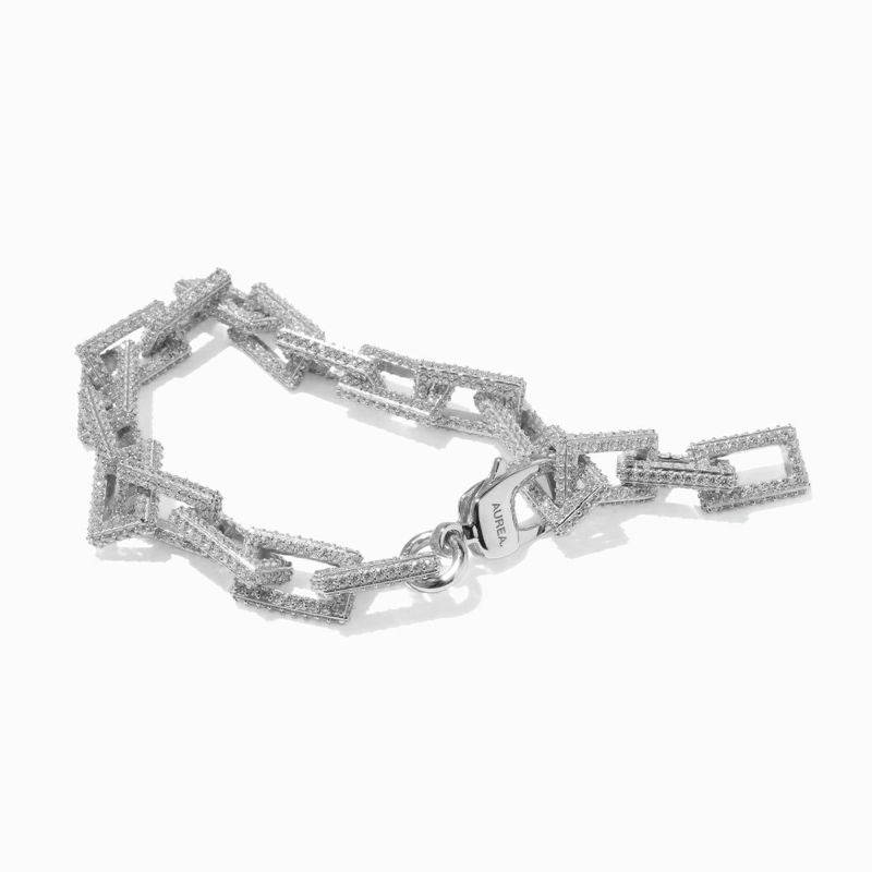 完全受注生産】Pavé Square Chain Bracelet【Silver925