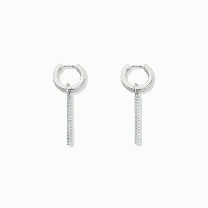 Pav&#233; Bar Hoop Pierce