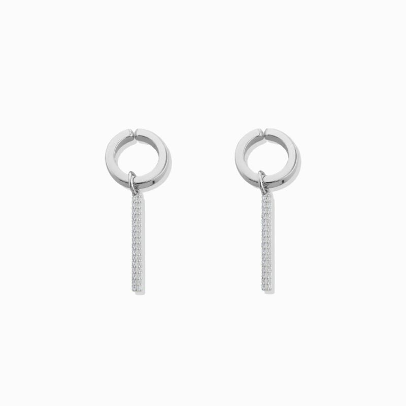 Pav&#233; Bar Hoop Ear Clip